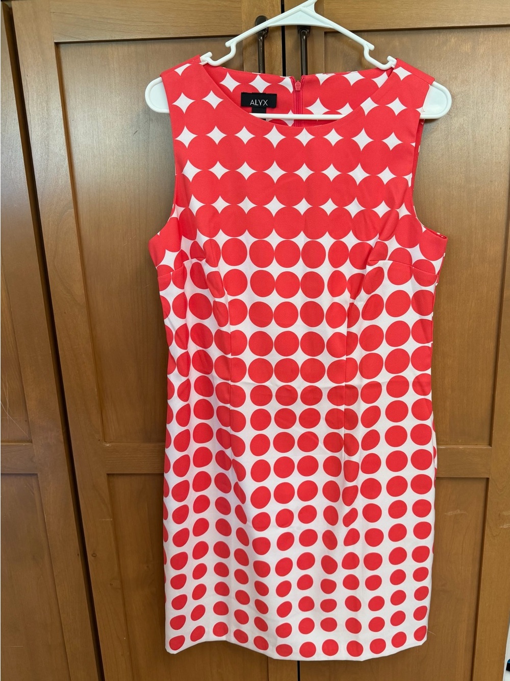 Alyx Red and White Geometric Sleeveless Dress